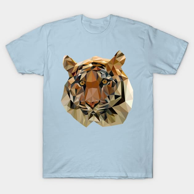 Polygonal tiger head T-Shirt by Origami Fashion